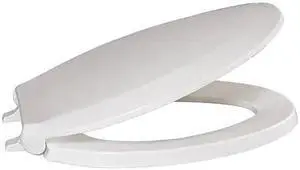 CENTOCO AMFR800STSS-001 Toilet Seat With Cover, Toilet Seat, Elongated, White