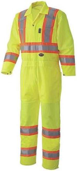 PIONEER V1070160U-XS Hi-Vis Polyester Knit Traffic Safety Coverall,