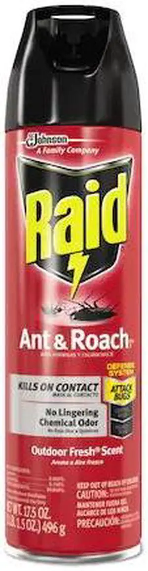RAID 660574 Ant and Roach Killer, 17.5oz Aerosol, Outdoor Fresh, PK12