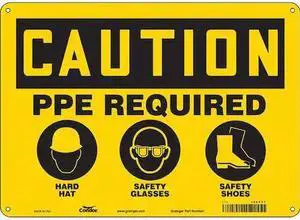 CONDOR 468P24 Safety Sign, 10 in Height, 14 in Width, Aluminum, Horizontal