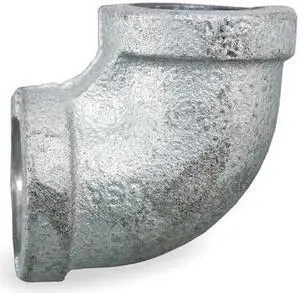 ZORO SELECT 5P801 1-1/4" FNPT Galvanized 90 Degree Elbow