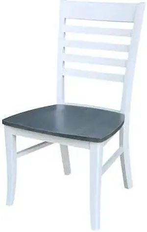 INTERNATIONAL CONCEPTS C05-310P Set of 2 Cosmo Roma Chairs, White/Heather gray