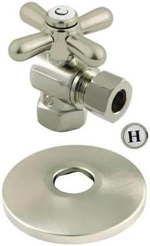 KINGSTON BRASS CC33108XK 3/8" IPSx3/8" OD Comp Quarter-Turn Angle Stop Valve W/
