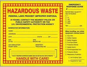 ACCUFORM MHZW27EVP Hazardous Waste Label,6 In. H,PK25