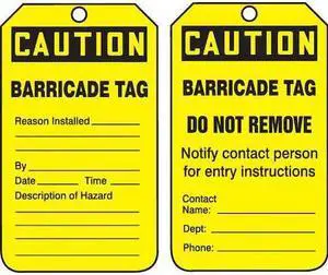 ACCUFORM TAB105PTP Caution Tag, Status Alert, Plastic, 5 3/4 in H x 3 1/4 in W,