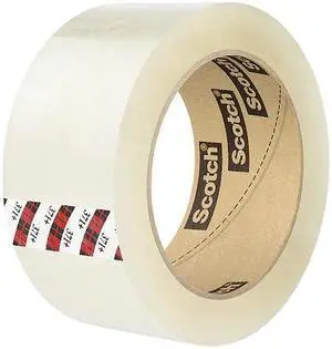 SCOTCH 371+ Carton Sealing Tape, 2.1 mil, Clear, PK6