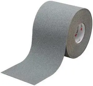 3M 370-6X60 Anti-Slip Tape Synthetic Rubber Proprietary Grit Size, Gray, 6" W x