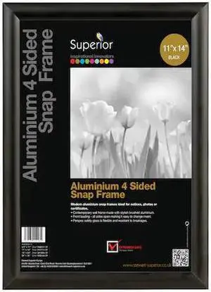 SECO SN1114BLACK Poster Snap Frame, 11" x 14", Black