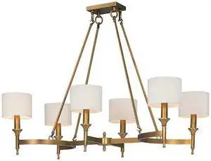 MAXIM 22376OMNAB Fairmont 6-Light 22" Wide Natural Aged Brass Chandelier