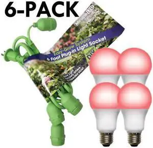 MIRACLE LED 602269 Grow LED Light Cord System 4 Socket & LED Red Grow Light Kit