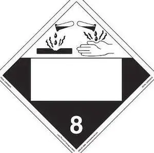 LABELMASTER ZEZ4B Corrosive Placard,Blank,E-Z,PK25