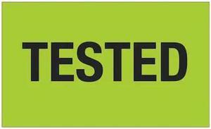 TAPE LOGIC DL1161 Tape Logic® Labels, "Tested", 3" x 5", Fluorescent Green,