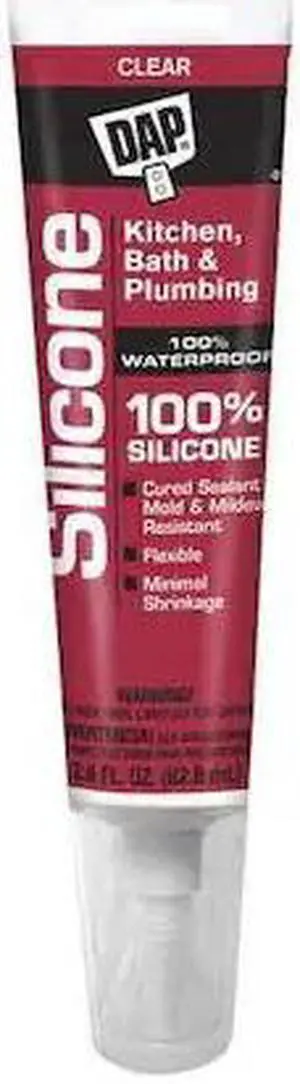 DAP 00751 Silicone Sealant, 3 oz, Tube, Clear, Silicone Base, Commercial Kitchen