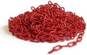 MONTOUR LINE CH-CH-20-RD-100-BX Red Plastic Chain, 2 In, 100 Ft. Long