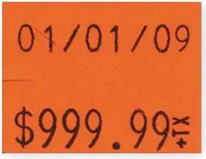 GARVEY 90951 Pricing Label Kit,2-Line,Red,PK3