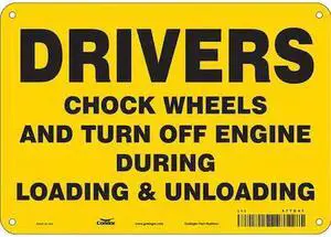 CONDOR 477D47 Safety Sign, 7 in Height, 10 in Width, Aluminum, Vertical