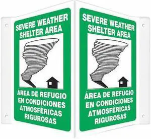 CONDOR 480Z90 High Visibility Safety Sign, 12 in Height, 14 in Width, PETG,