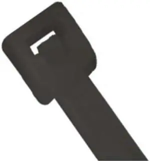 PARTNERS BRAND CTUV518 Cable Tie, 5-1/2 in L, Black, Nylon, 18 lb Strength,