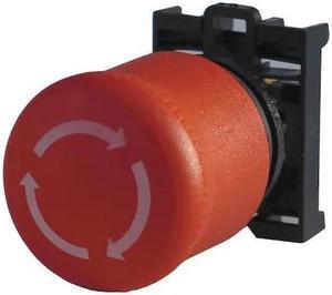 EATON M22-PVT E-Stop Pushbutton Operator, Red, 22mm, Legend: Turn to Release