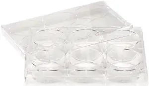 ZORO SELECT 667105 6 Well Tissue Culture Plate w/Lid,PK50 (Formerly Lab Safety