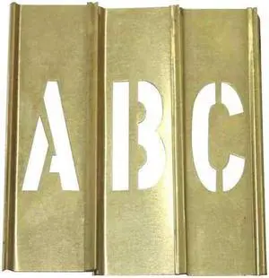 ZORO SELECT 20Y510 Stencil Set,Letters, Punctuation,Brass