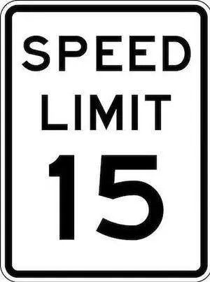 LYLE R2-1-15-18HA Speed Limit 15 Traffic Sign, 24 in H, 18 in W, Aluminum,