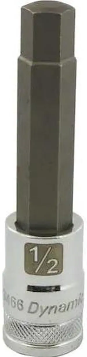DYNAMIC D013466 Tools 1/2" Drive SAE Hex Head, 1/2" Long Bit, Chrome Finish