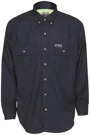 MCR SAFETY SBS1002XL Men's Flame-Resistant Collared Shirt, 8.9 cal/sq cm, XL,