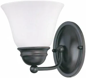 NUVO 60-3165 Empire 1 Light 7 in. Vanity Frosted White Glass Bronze NUVO 60-3165 Empire 1 Light 7 in. Vanity Frosted White Glass Bronze