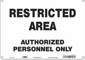 CONDOR 472X49 Safety Sign, 10 in Height, 14 in Width, Polyethylene, Horizontal