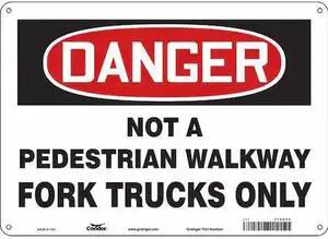 CONDOR 476N06 Safety Sign, 10 in Height, 14 in Width, Polyethylene, Horizontal