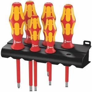 WERA 05006145001 Insulated Screwdriver Set,Slotted/Phillips,6 pcs