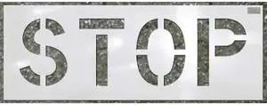 C.H. HANSON 70061 Stencil, Stop, 12 in Character Height, Highway Gothic Font,