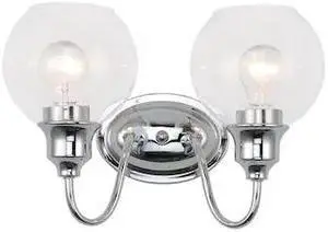 MAXIM LIGHTING 1112CLPC Ballord 2-Light 14" Wide Polished Chrome Vanity Light MAXIM LIGHTING 1112CLPC Ballord 2-Light 14" Wide Polished Chrome Vanity Light