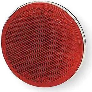 GROTE 40062 Reflector,Sealed,Stick-On,Red,Dia 3 In