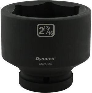 DYNAMIC D025385 1" Drive Standard Socket, Black Phosphate, Tools 2-13/16" X 1"