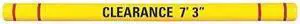 ZORO SELECT HTGRD45120YR Clearance Bar,5" O.D.,120" L,Yellow/Red