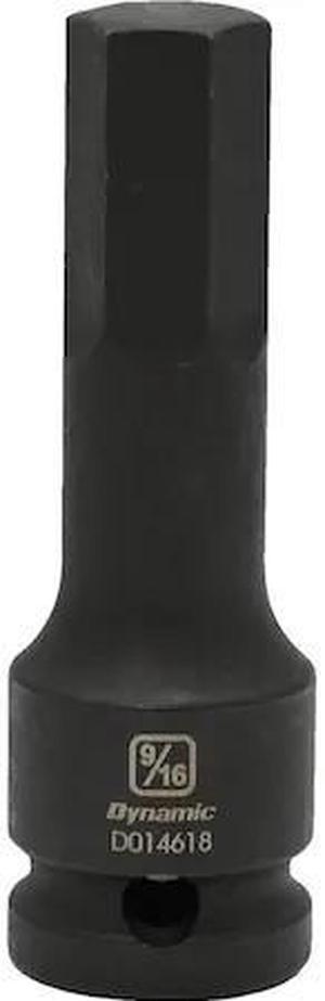 DYNAMIC D014618 Tools 1/2" Drive SAE Hex Head, 9/16", Bit Impact Socket