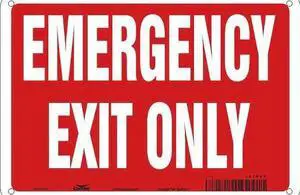 CONDOR 467R55 Emergency Exit Sign, English, 10" W, 7" H, Plastic, Red, White