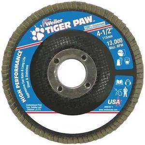 WEILER 98829 Abrasive Flap Disc, Med., 4-1/2 in.