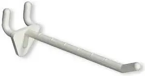 AZAR DISPLAYS 800074-WHT 4" Glass-Filled Nylon Hook: 0.287" Dia., PK50