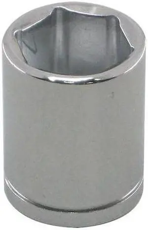 WESTWARD 10E872 WESTWARD 1/4 in Drive, 16mm Metric Socket, 6 Points,  Steel,