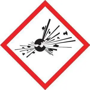 ACCUFORM LZH613PS2 Label,Exploding Bomb,2x2 In,250 Roll