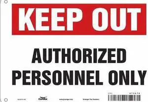 CONDOR 473L74 Safety Sign, 7 in Height, 10 in Width, Aluminum, Vertical