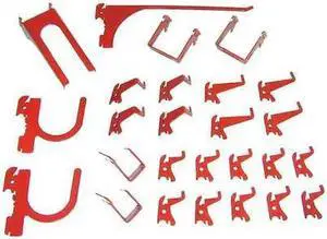 WALL CONTROL 35-K-DLXRD Slotted Tool Board Hook Kit,26 Piece,Red