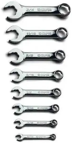 CAPRI TOOLS CP11750-8SSBPK WaveDrive Pro Stubby Combination Wrench Set, 5/16 CAPRI TOOLS CP11750-8SSBPK WaveDrive Pro Stubby Combination Wrench Set, 5/16