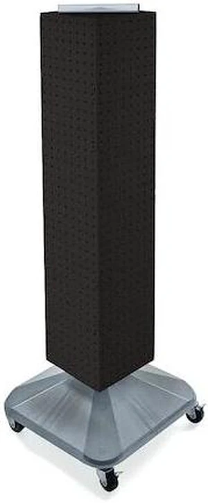AZAR DISPLAYS 703388-BLK 4-Sided Pegboard Floor Spinner Rack w/ Wheels. Black AZAR DISPLAYS 703388-BLK 4-Sided Pegboard Floor Spinner Rack w/ Wheels. Black