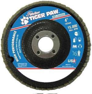 WEILER 98823 Abrasive Flap Disc,Medium,4in.,Phenolic