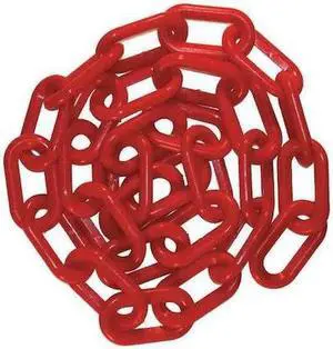 ZORO SELECT 51005-50 2" x 50 ft. Heavy Duty Plastic Chain, Red