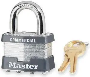 MASTER LOCK 81 Padlock, Keyed Different, Standard Shackle, Rectangular Steel